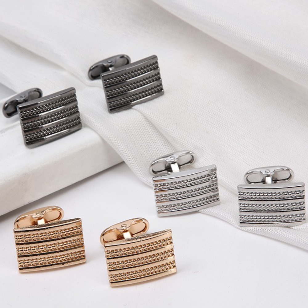 Men Accessories Amazon - Gemelos negros rectangulares creativos de AliExpress