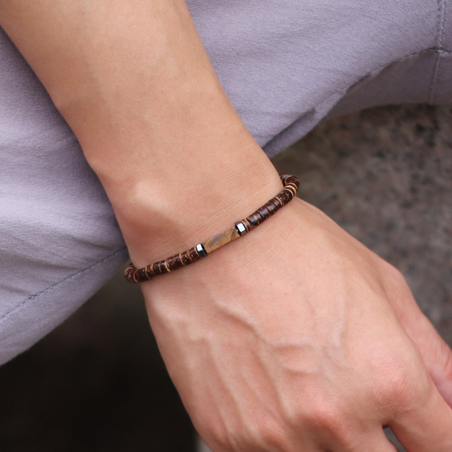 Men Accessories Amazon - Pulsera Retro de concha de coco