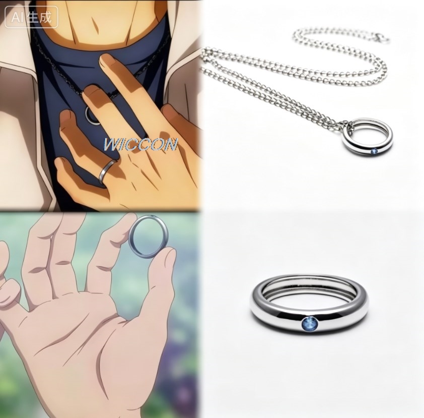 Men Accessories Style - Anillos de Anime para Mujer, Collar