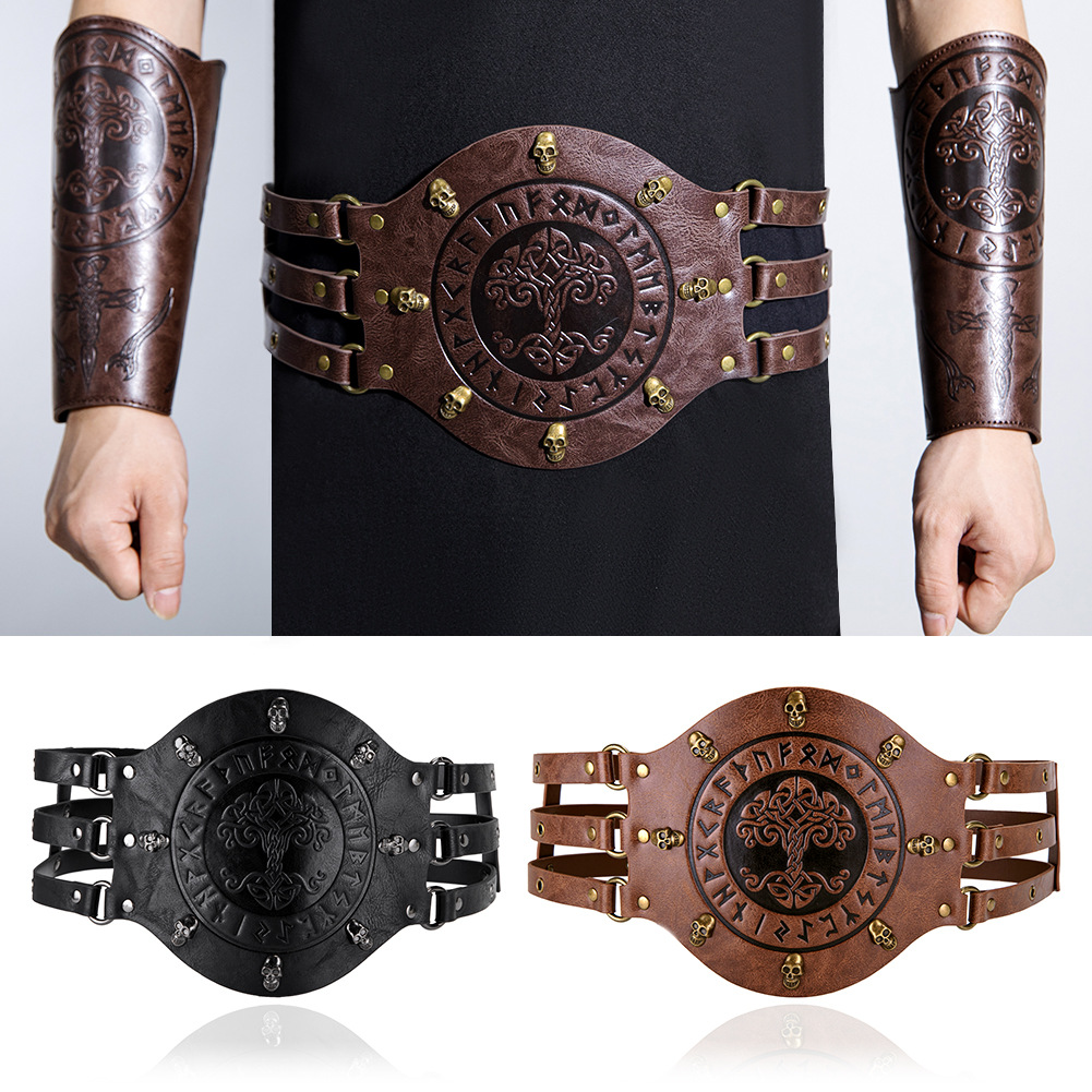 Men'S Viking Accessories - Cinturón ancho medieval, disfraz de caballero