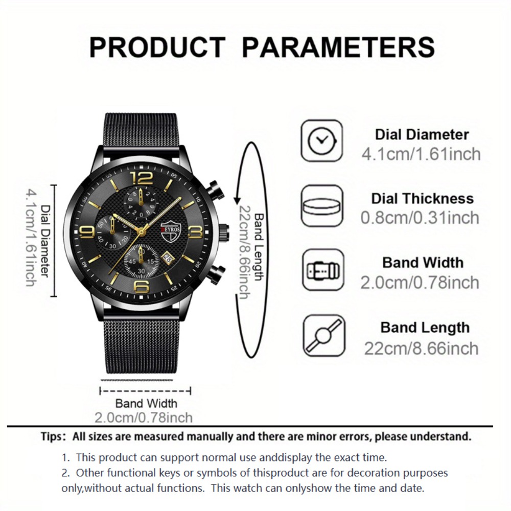 Juego de 4 piezas de reloj de  - Men Accessories Elegant reseña y precio