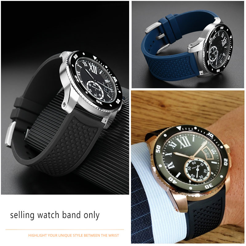 23mm 24mm Fluororubber Watchba - Men'S Accessories Cartier reseña y precio