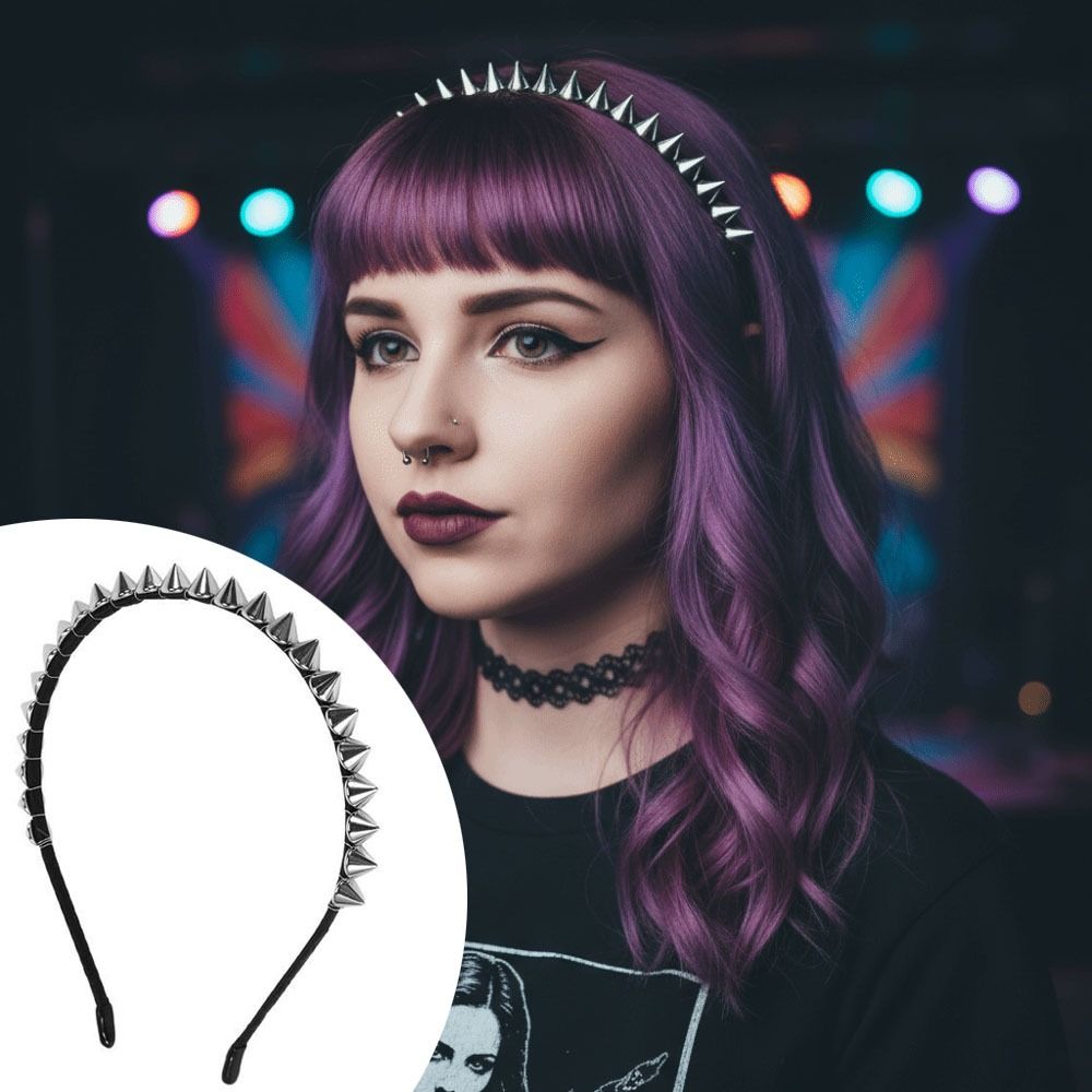Diadema de Metal con Remaches  - Men Accessories Silver reseña y precio