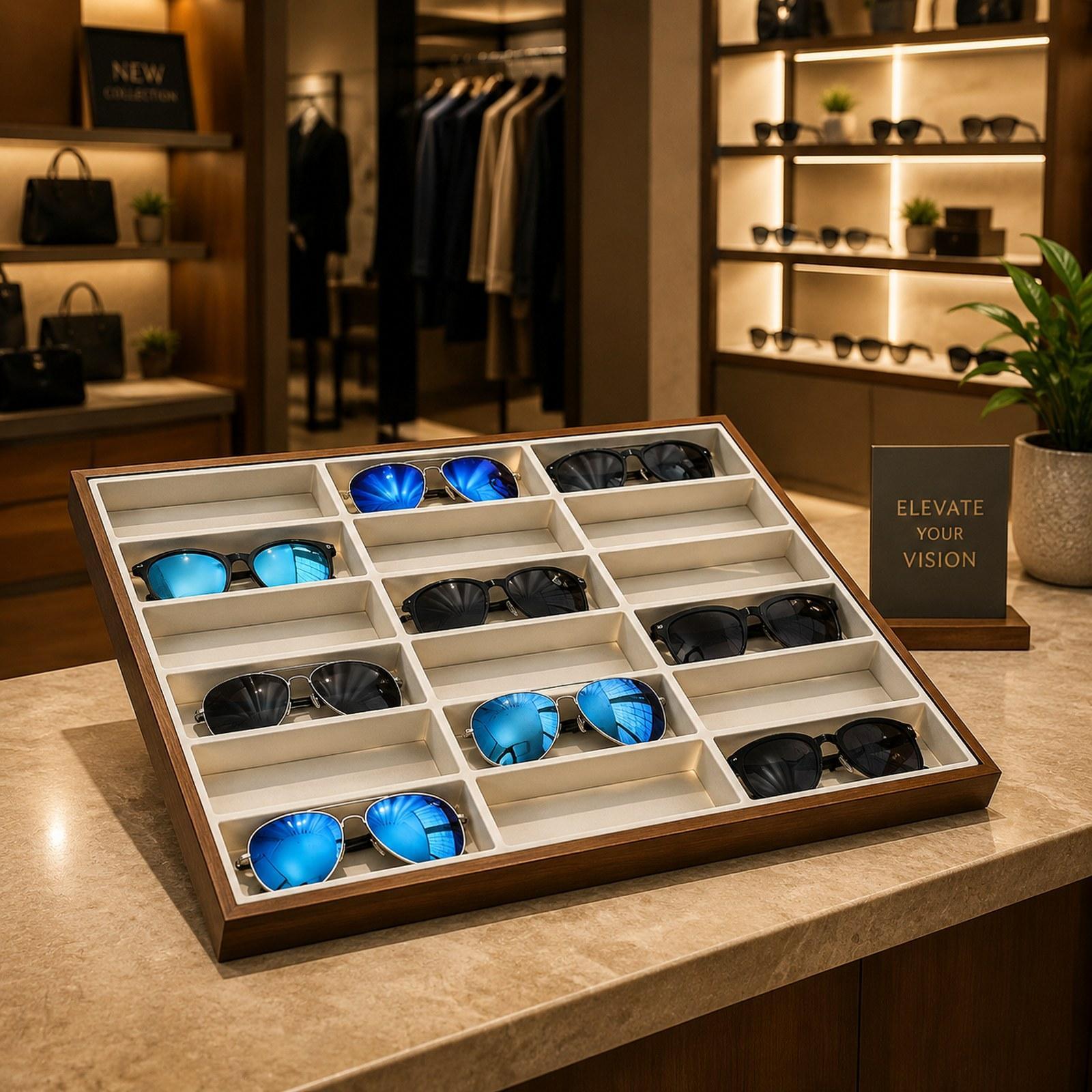 Bandeja expositora de gafas, c - Men Accessories Store reseña y precio