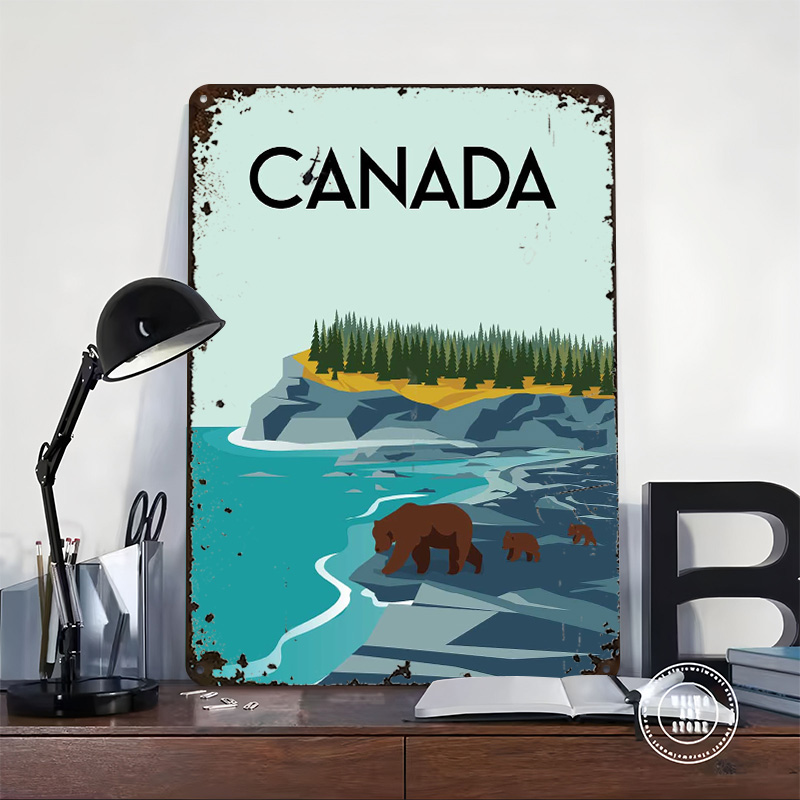 Póster de viaje de Canadá, art - Men'S Accessories Canada reseña y precio