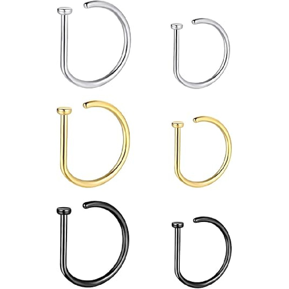 Paquete de 4 anillos de nariz  - Men Accessories Combo reseña y precio