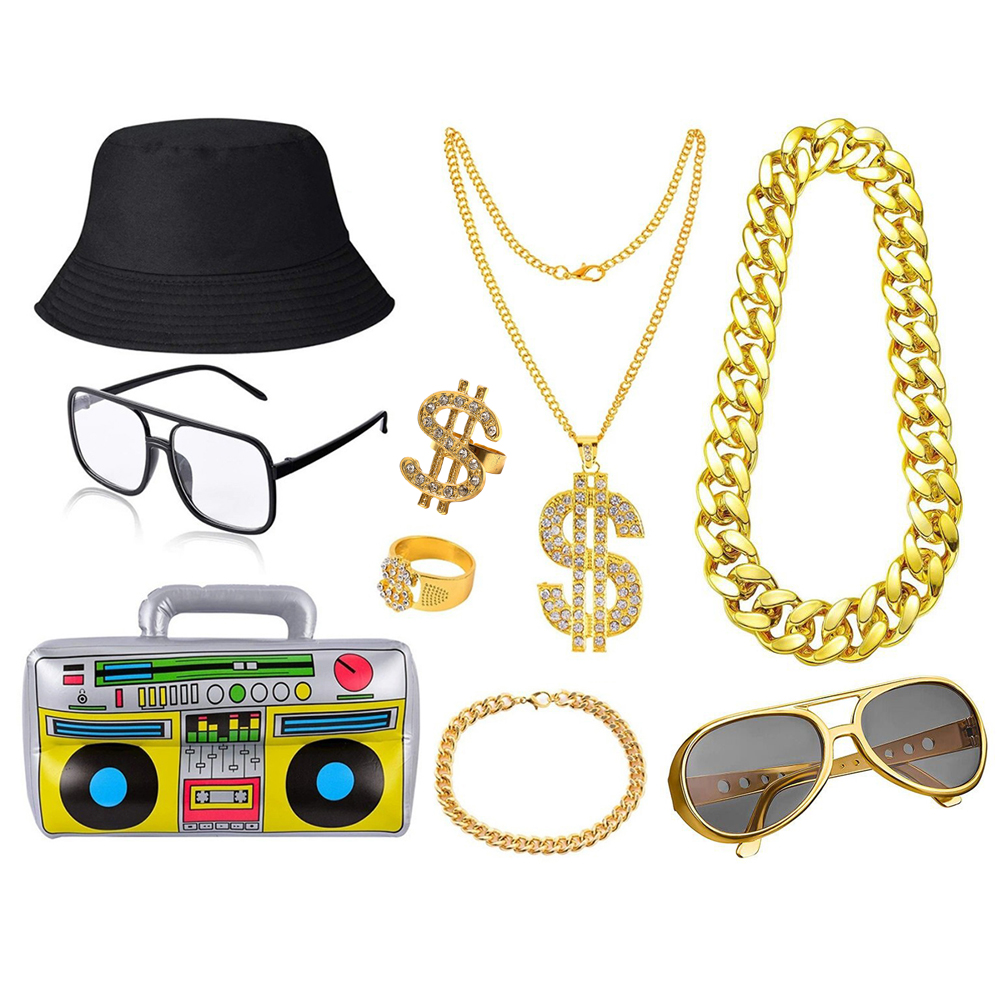 Kit de disfraz de Hip Hop de l - Men Accessories Combo reseña y precio