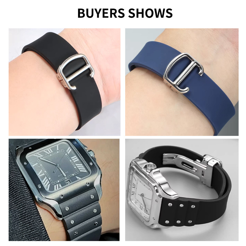 Correa de reloj de silicona su - Men'S Accessories Cartier reseña y precio