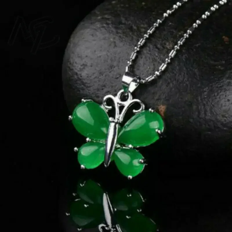 S925 plata verde Jade mariposa - Men Accessories Silver reseña y precio