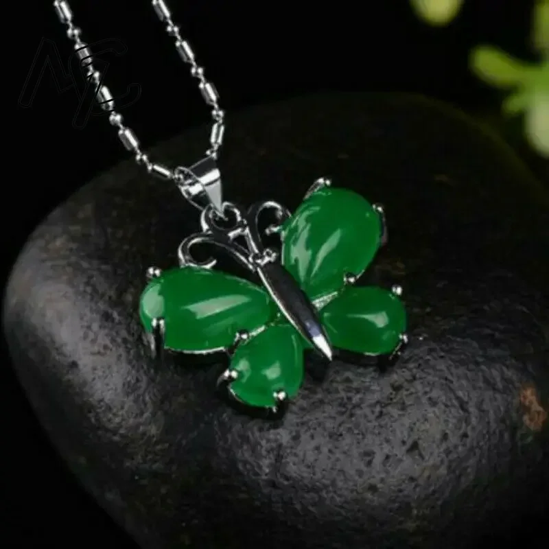 S925 plata verde Jade mariposa - Men Accessories Silver reseña y precio