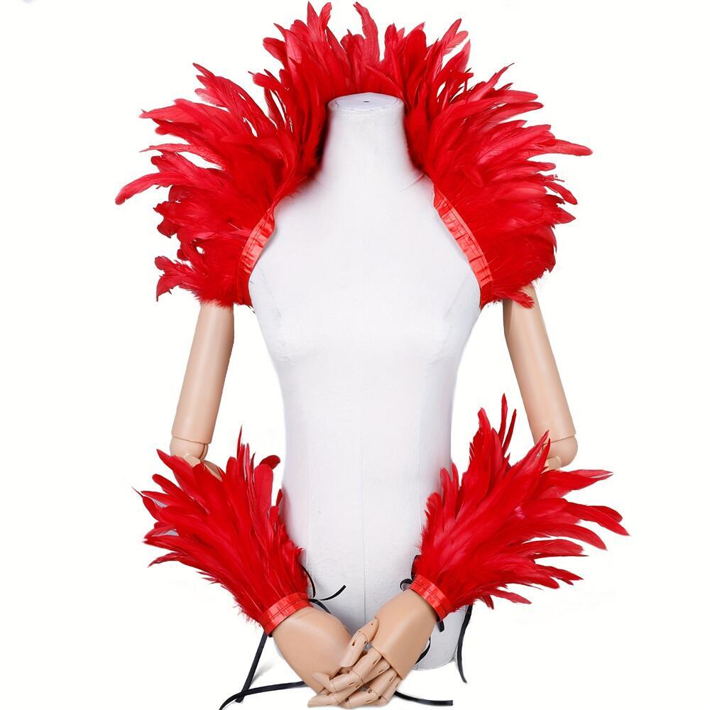 Elegante chal de plumas rojas  - Men Accessories Elegant reseña y precio