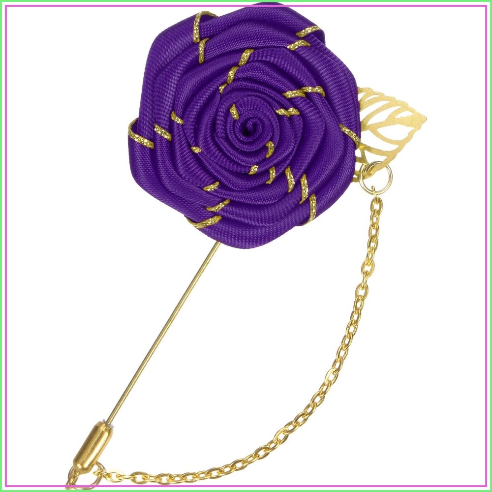 Broche de rosa de tela con hoj - Men Accessories Wedding reseña y precio