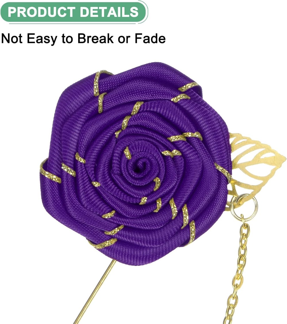 Broche de rosa de tela con hoj - Men Accessories Wedding reseña y precio