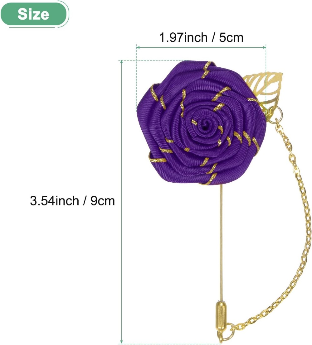 Broche de rosa de tela con hoj - Men Accessories Wedding reseña y precio
